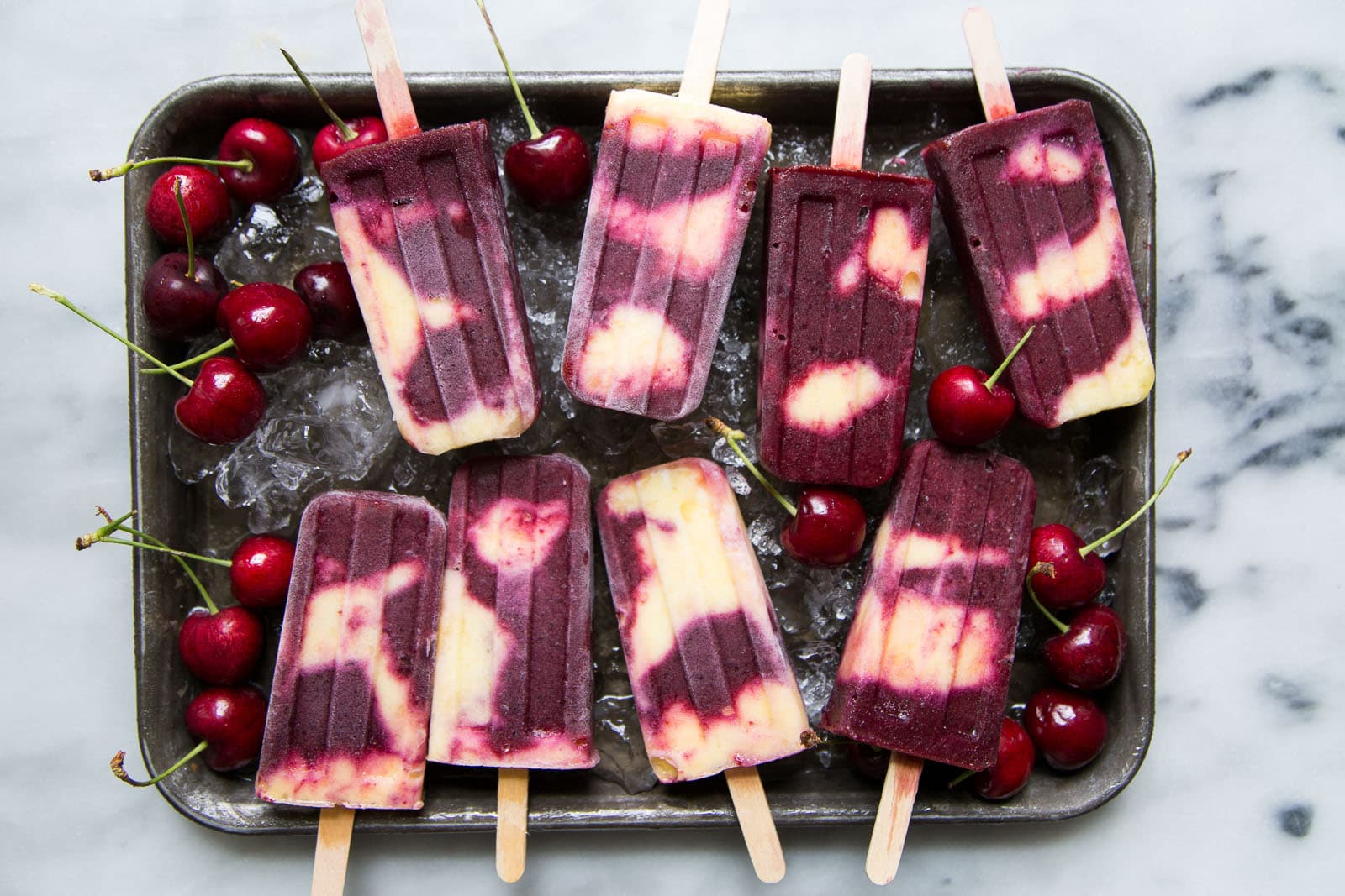 Cherry Pineapple Popsicles