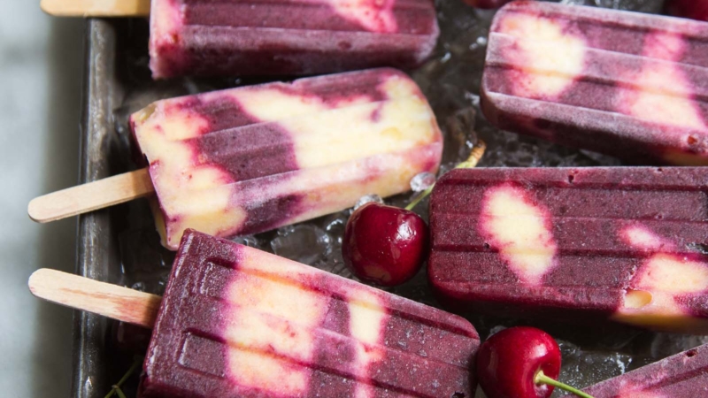 Cherry Pineapple Popsicles