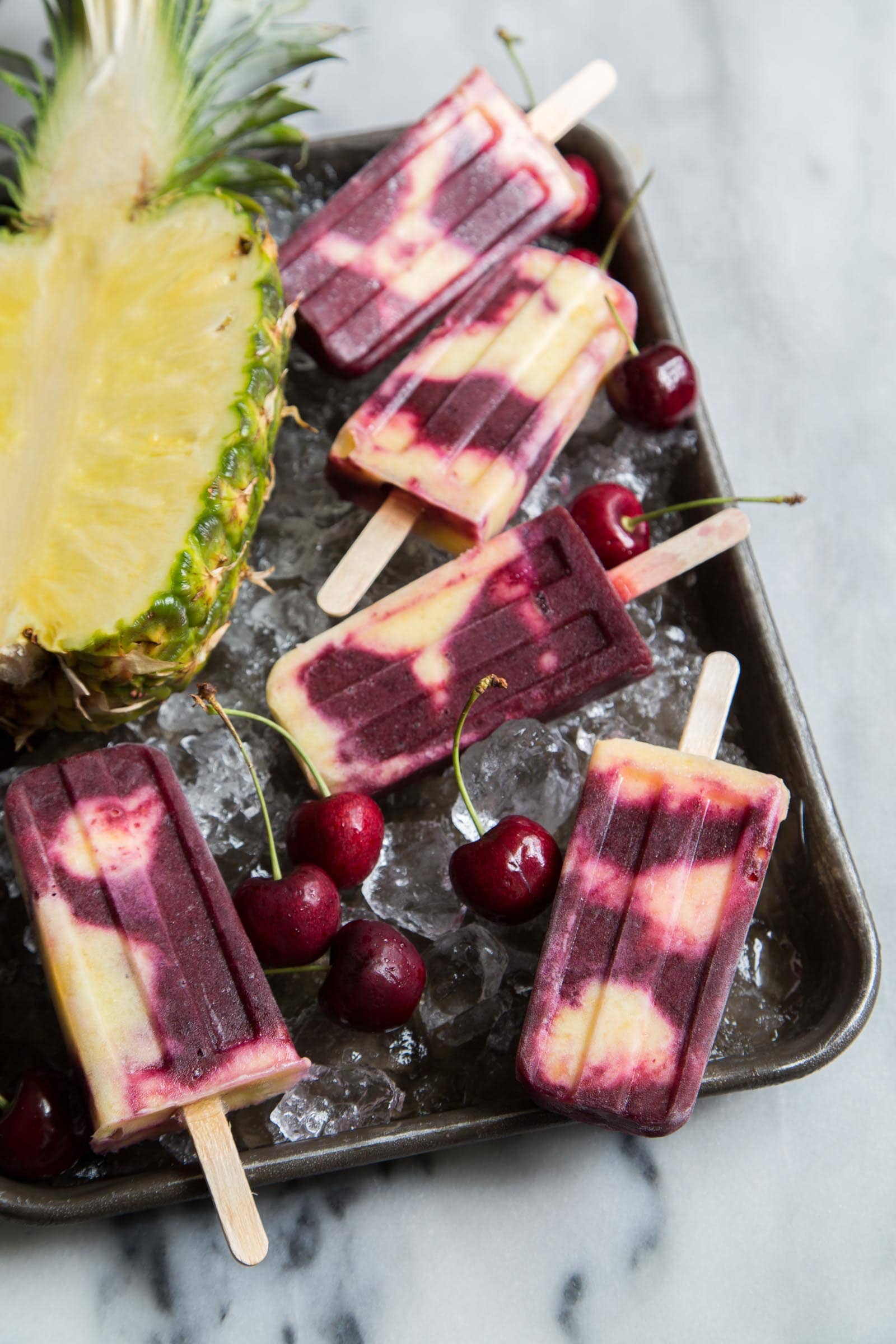 Cherry Pineapple Popsicles