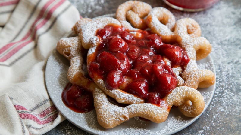 Strawberry Funnel Cake