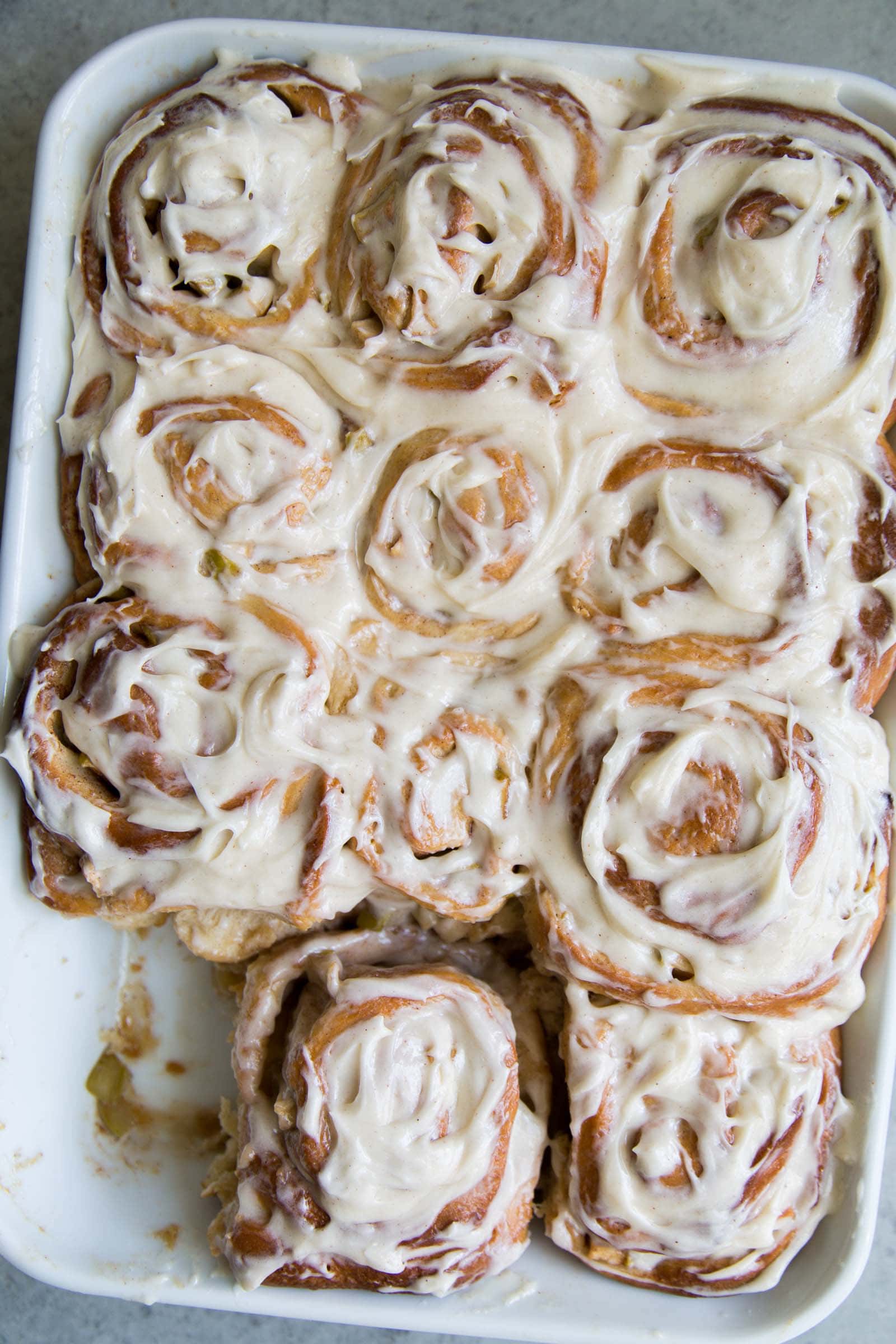 Apple Cinnamon Rolls with spiced cream cheese