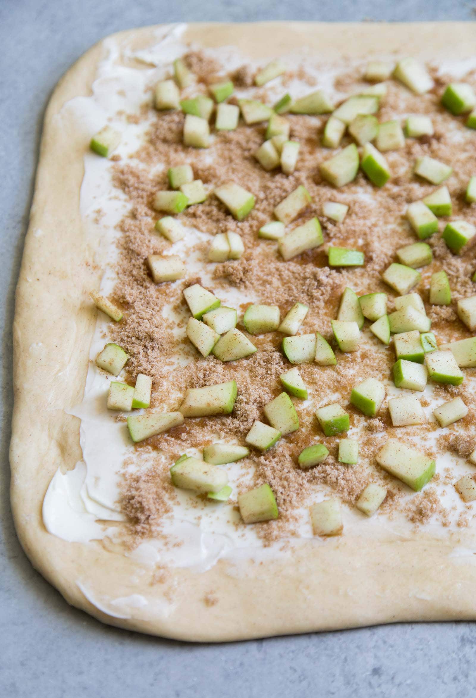 Apple Cinnamon Rolls with spiced cream cheese