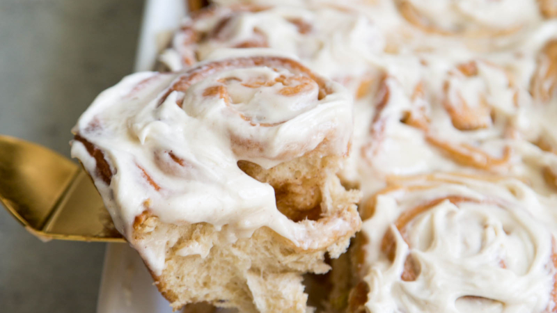 Apple Cinnamon Rolls with spiced cream cheese