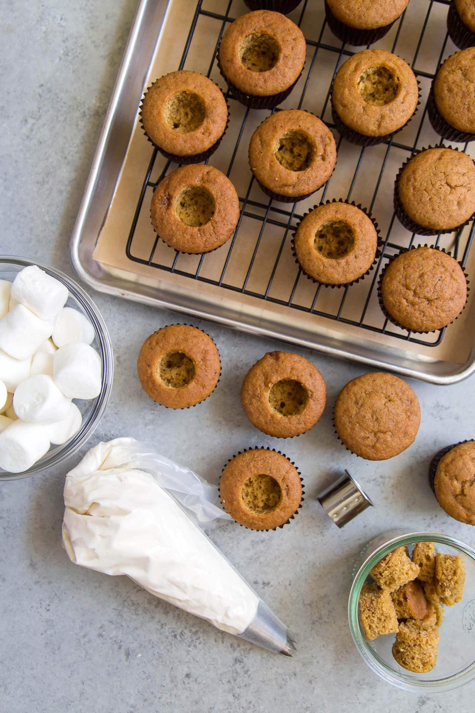 Butternut Squash Cupcakes with Toasted Marshmallow