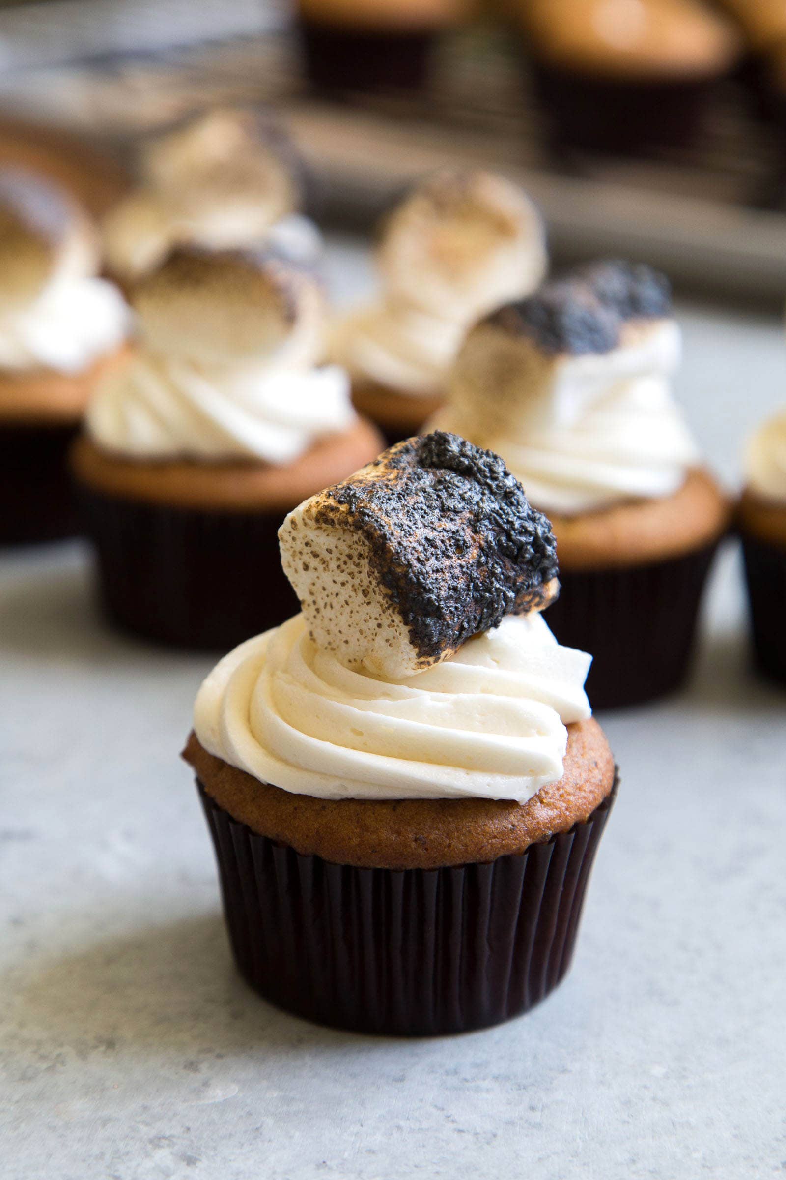 Butternut Squash Cupcakes with Toasted Marshmallows