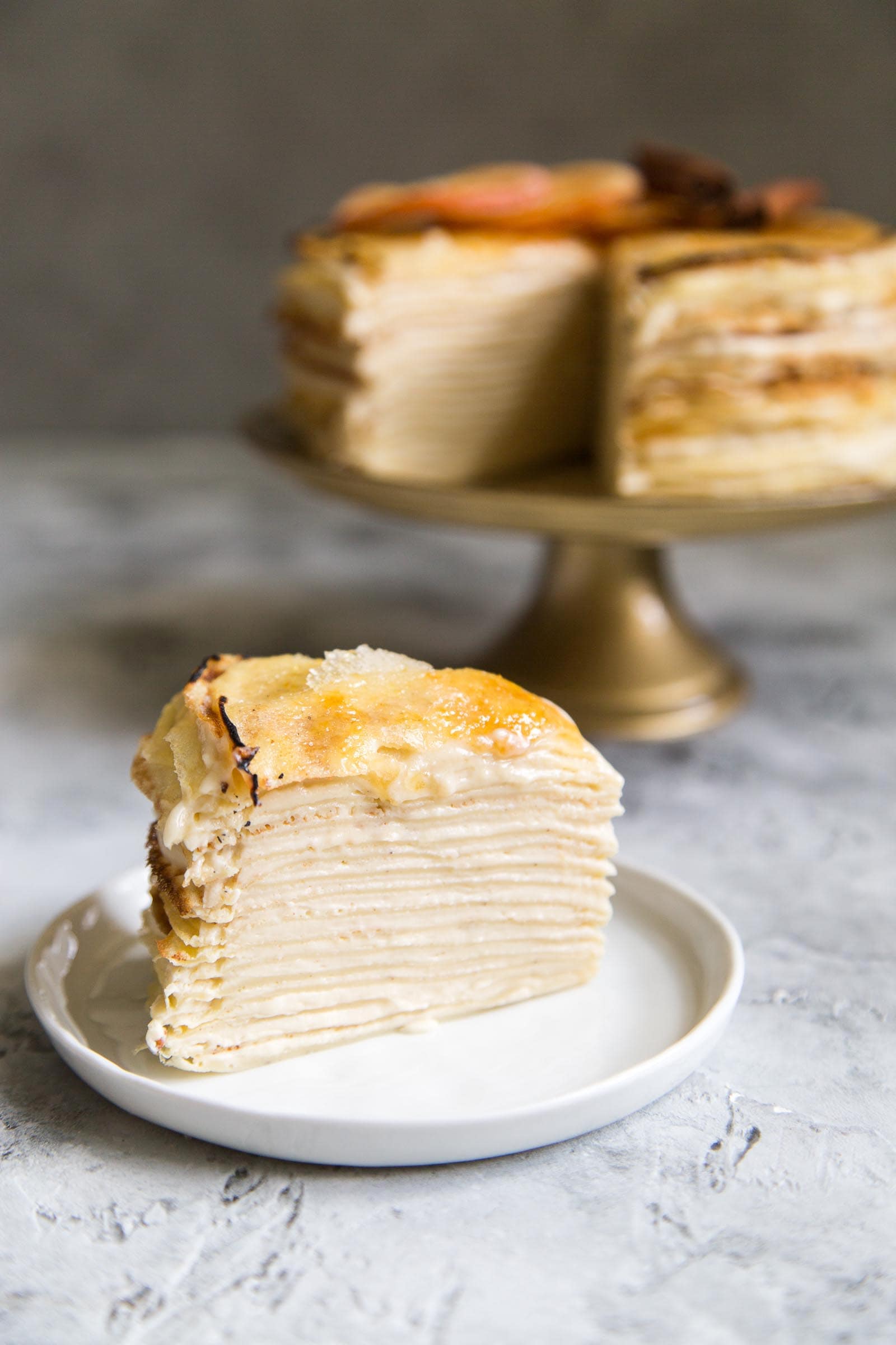 Orange Cinnamon Spiced Crepe Cake