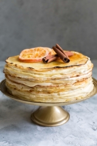 Orange Cinnamon Spiced Crepe Cake
