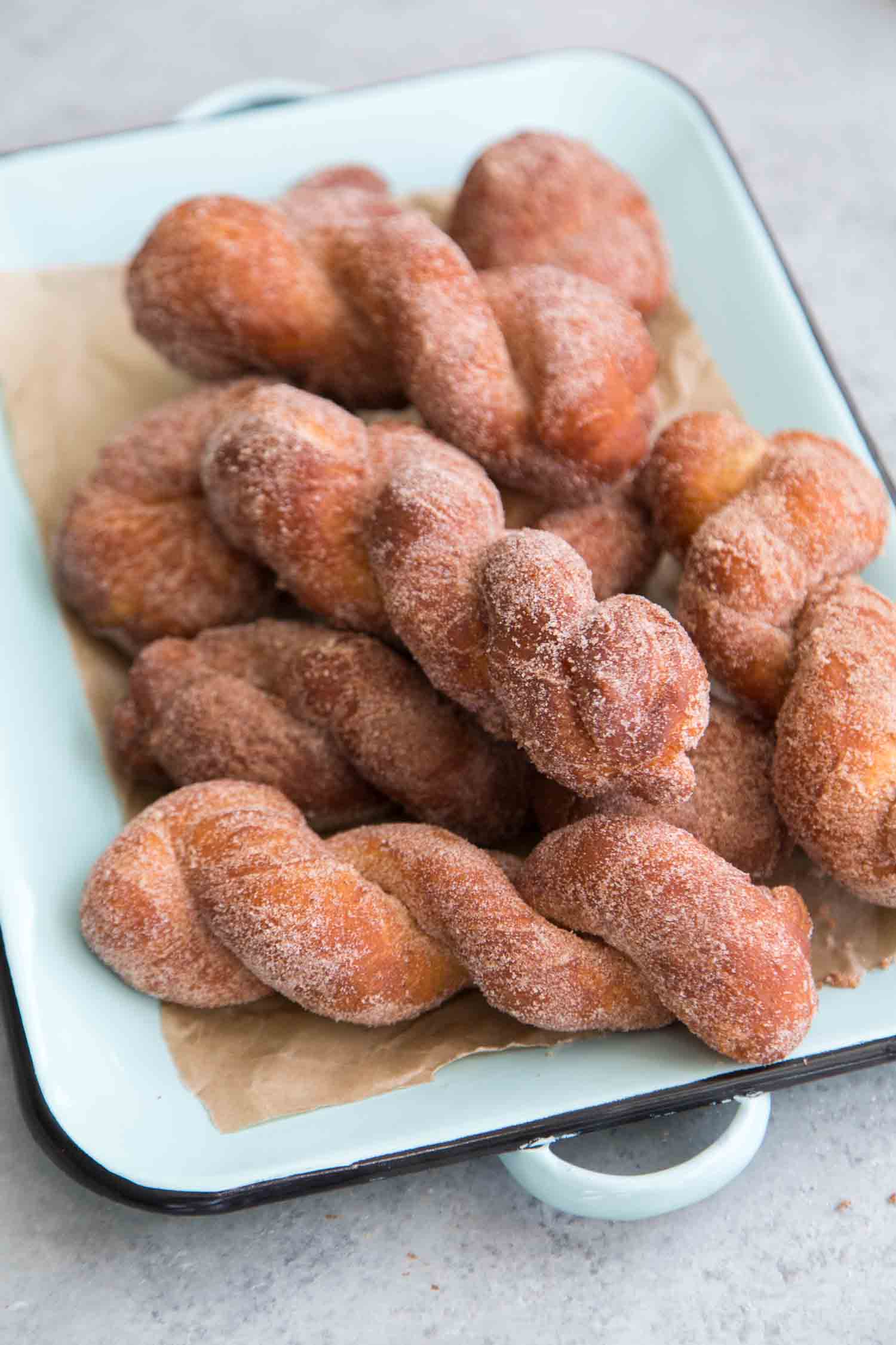 Cinnamon Sugar Twist Doughnuts- The Little Epicurean