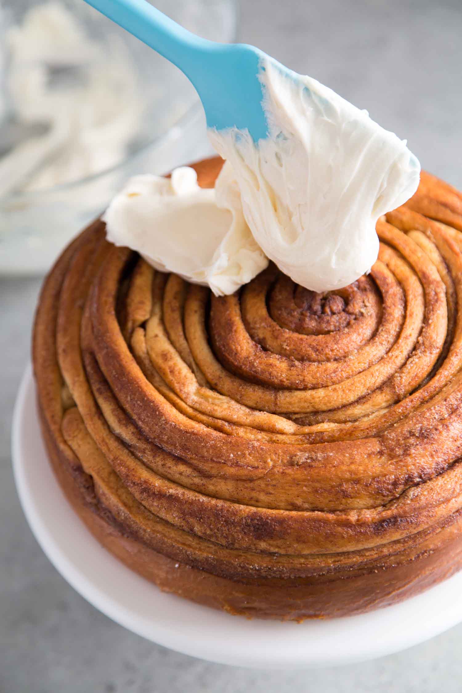 Birthday Cinnamon Roll Cake with Cream Cheese Frosting