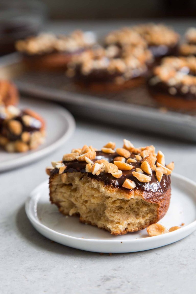 Peanut Butter Cake Doughnuts with Chocolate Glaze The Little Epicurean