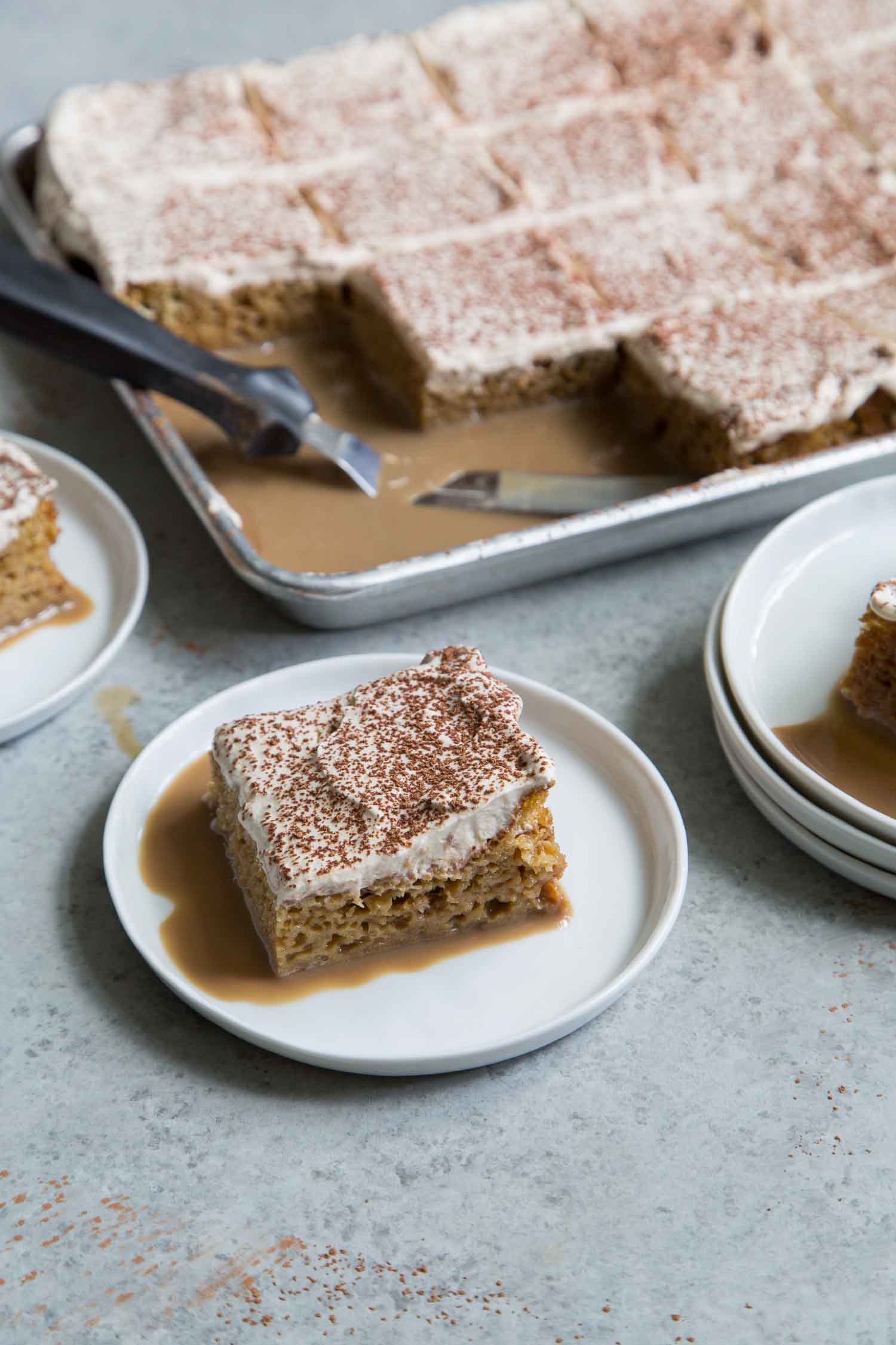 Vietnamese Coffee Poke Cake with Espresso Whipped Cream 