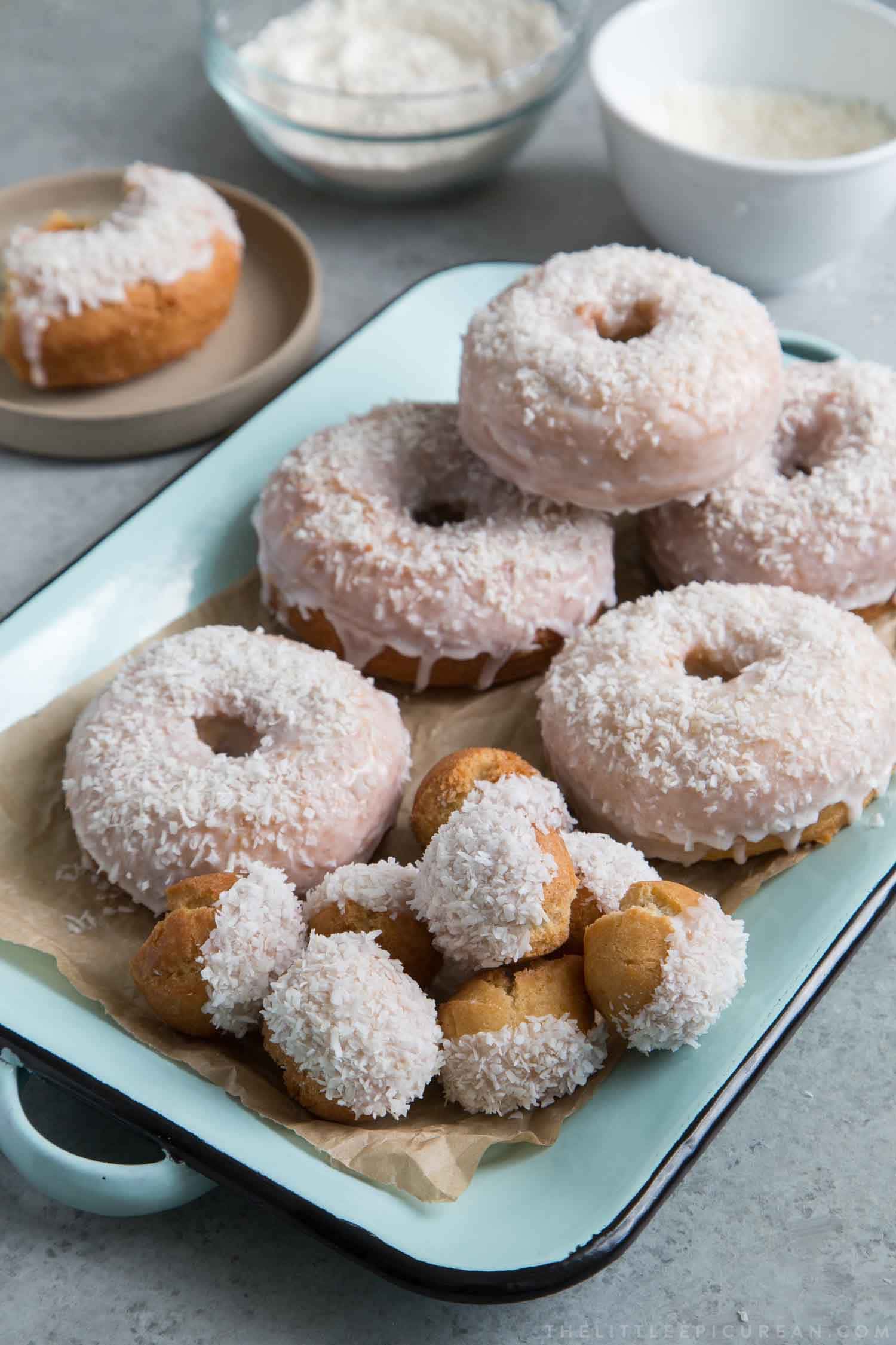 Coconut Cake Doughnuts with Coconut Milk Glaze