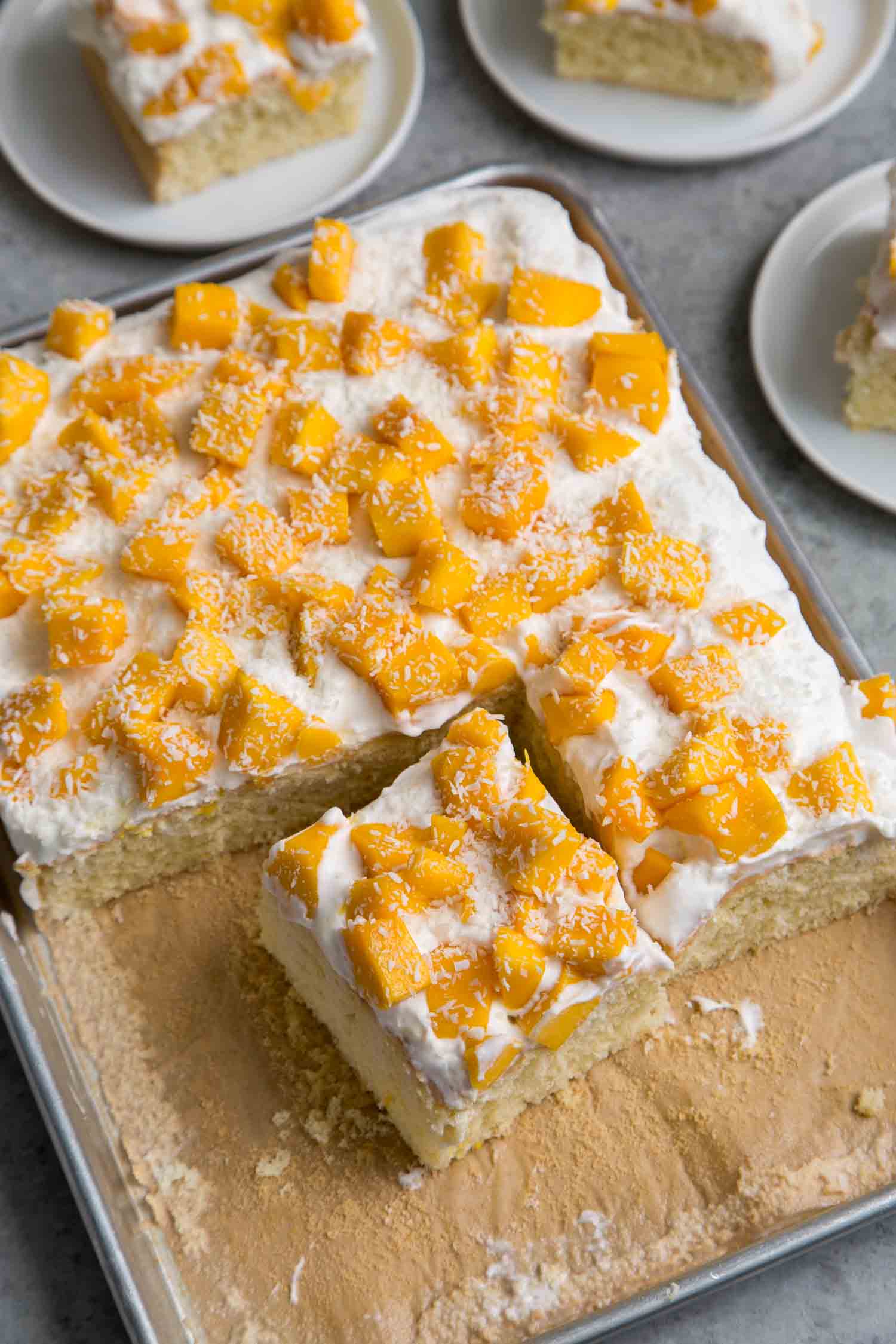 Mango Coconut Sheet Cake