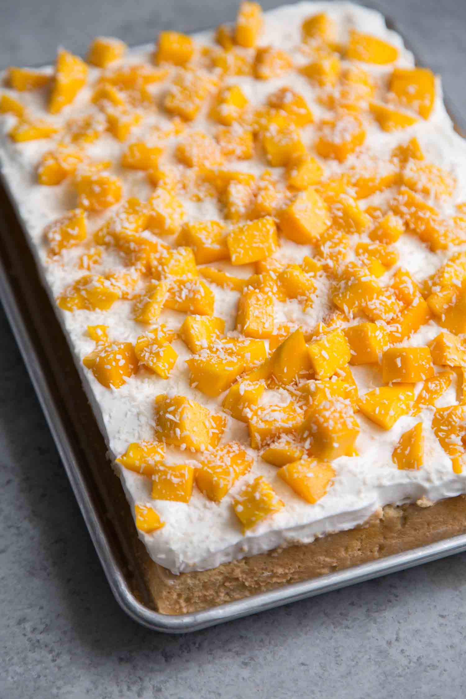 Mango Coconut Sheet Cake