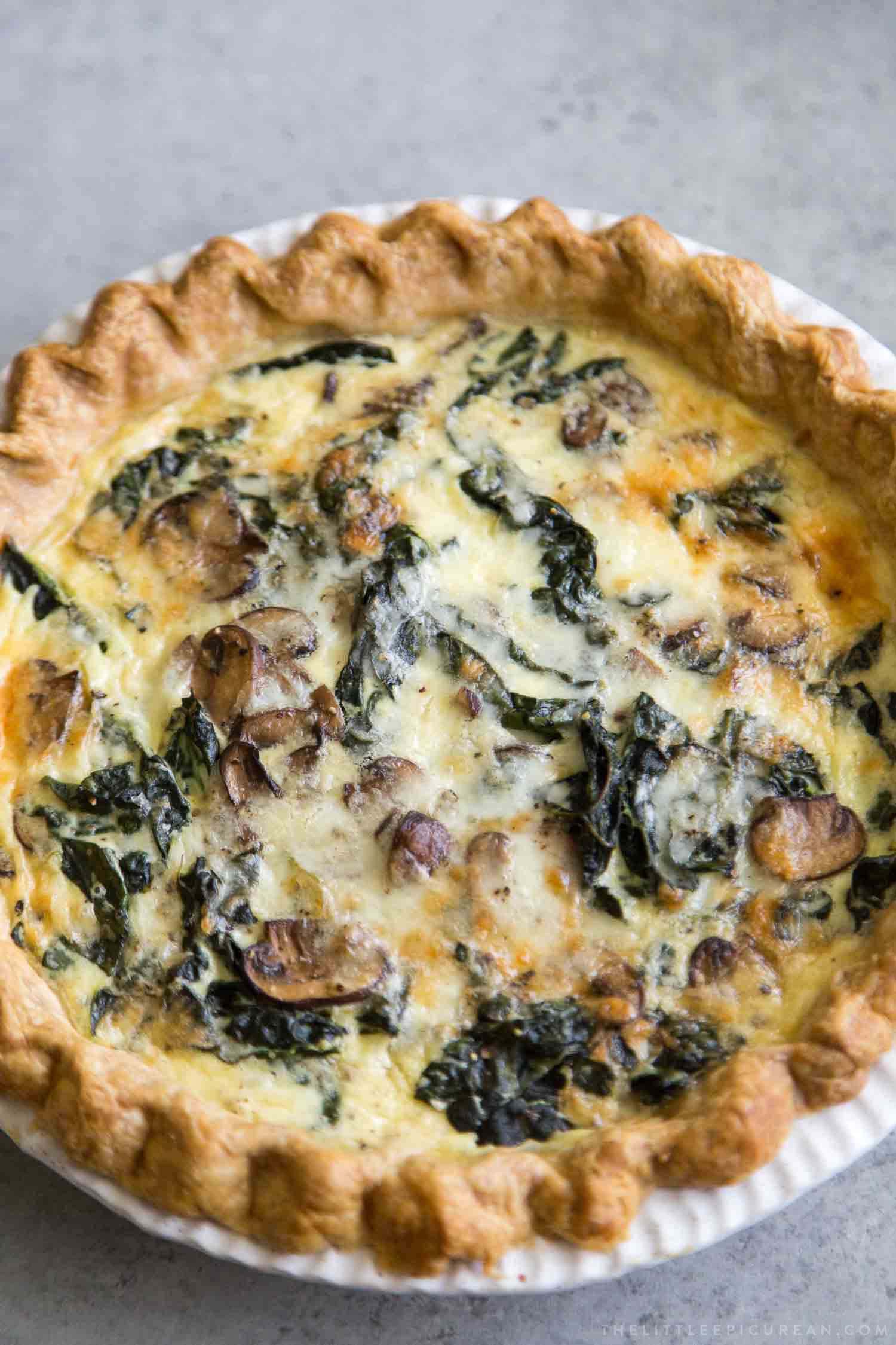 Mushroom Kale Quiche