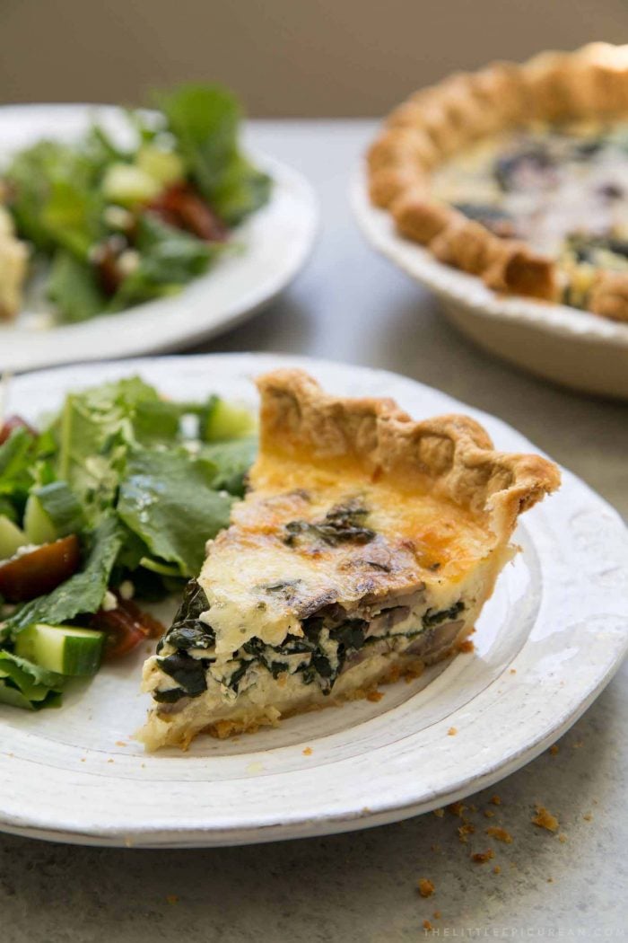 Mushroom Kale Quiche The Little Epicurean