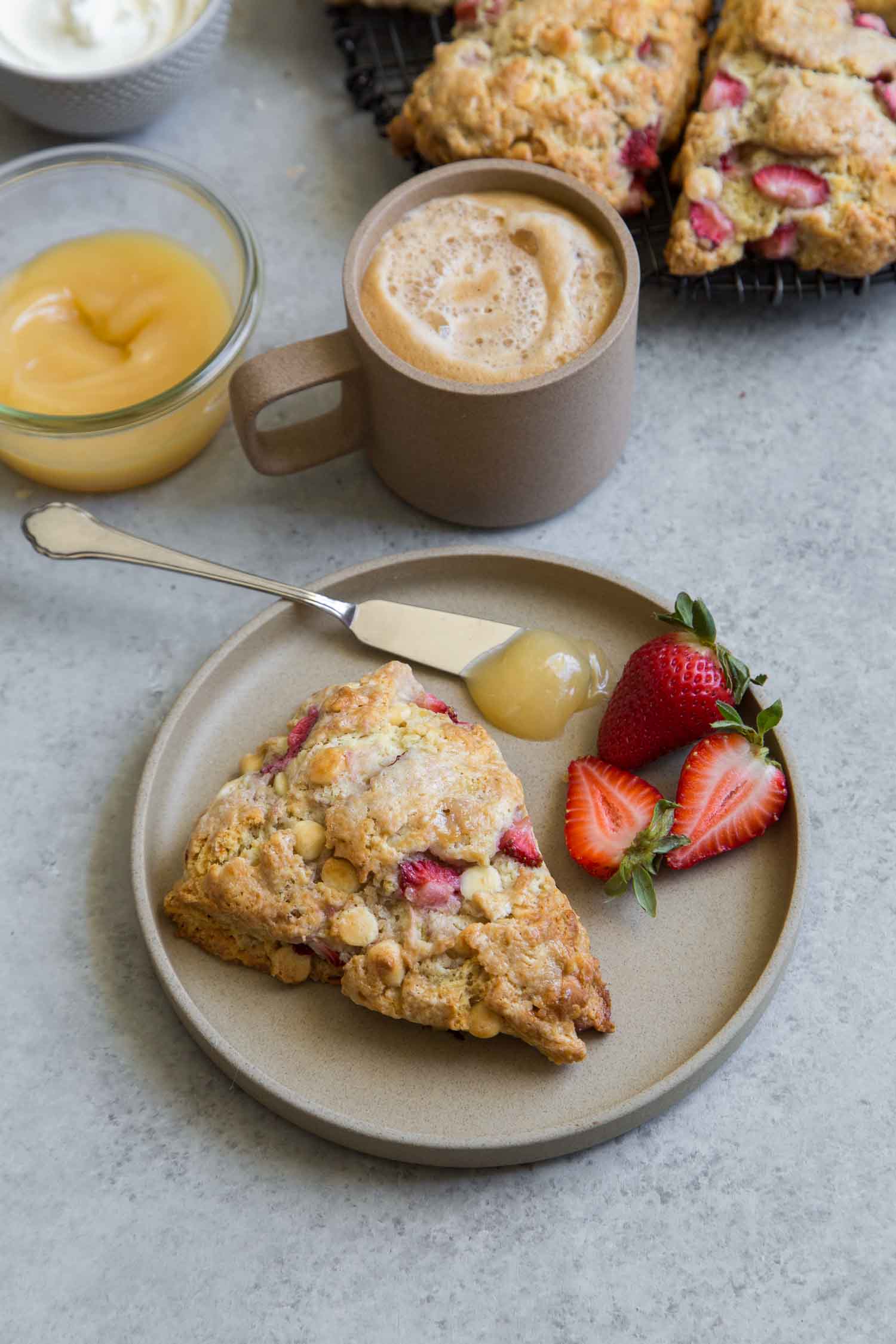 White Chocolate Strawberry Scones