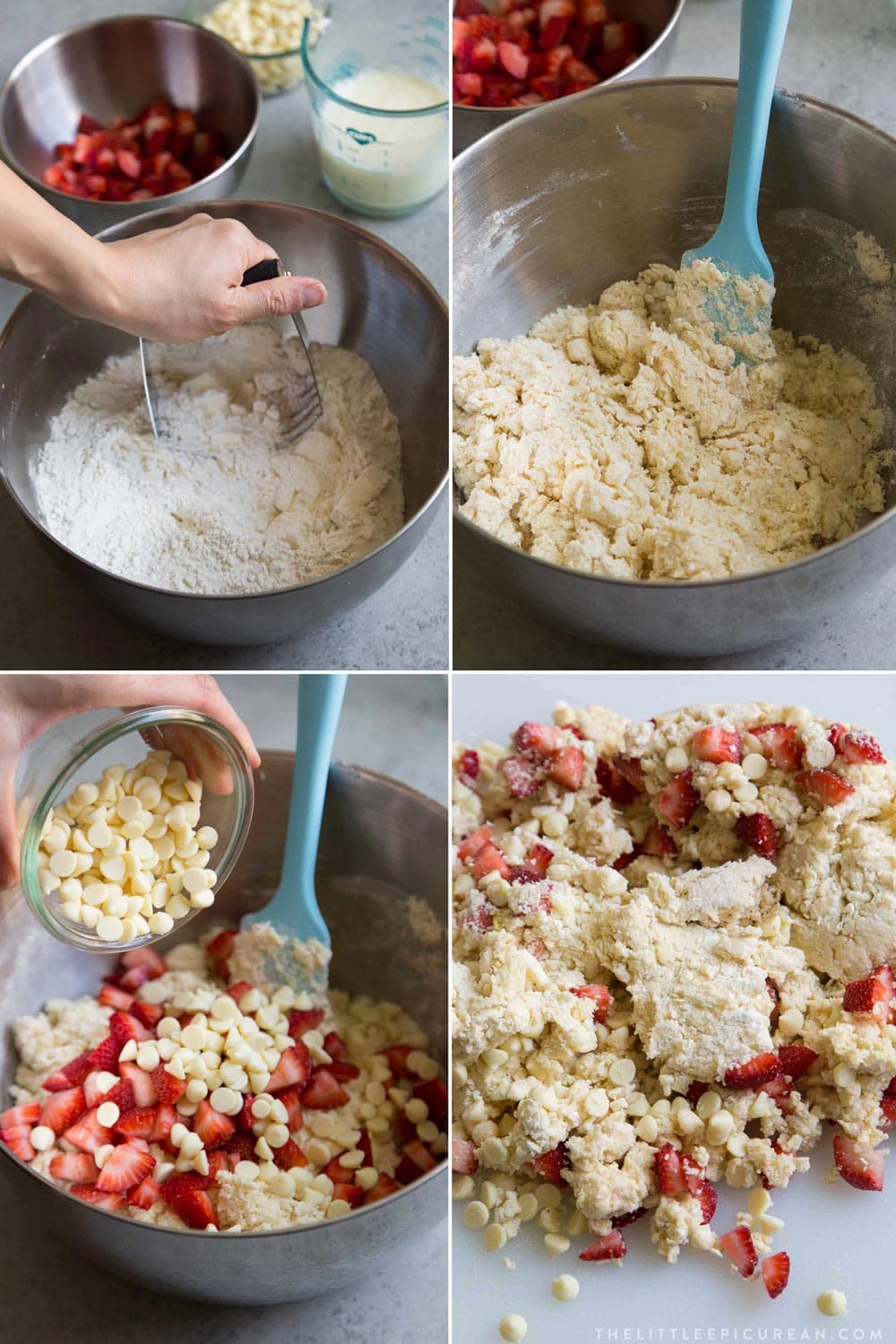 White Chocolate Strawberry Scones