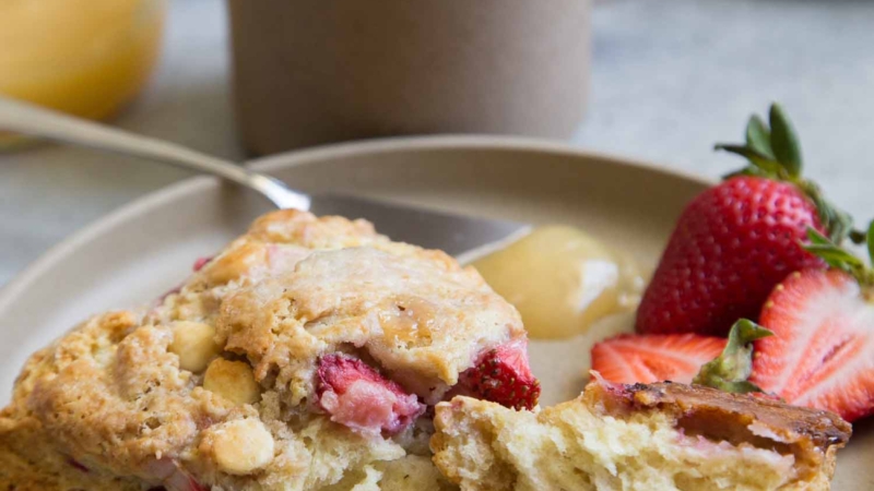 White Chocolate Strawberry Scones