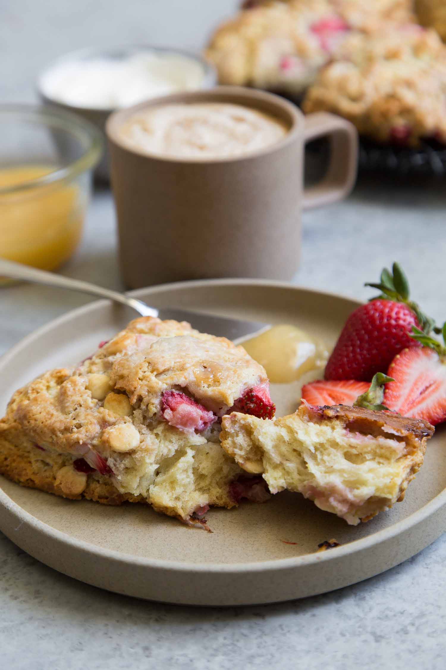 White Chocolate Strawberry Scones