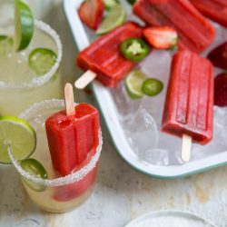 Strawberry Jalapeno Margarita Popsicles