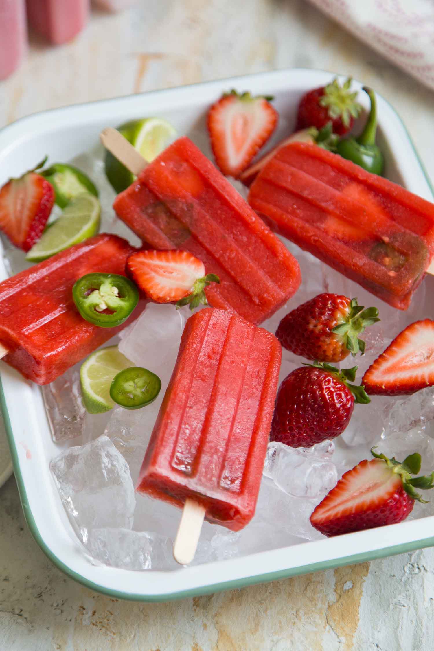 Strawberry Jalapeno Margarita Popsicles