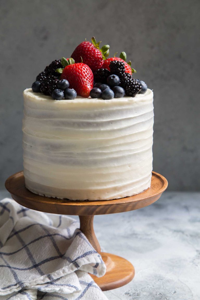 Mixed Berry Layer Cake with Cream Cheese Frosting The Little Epicurean