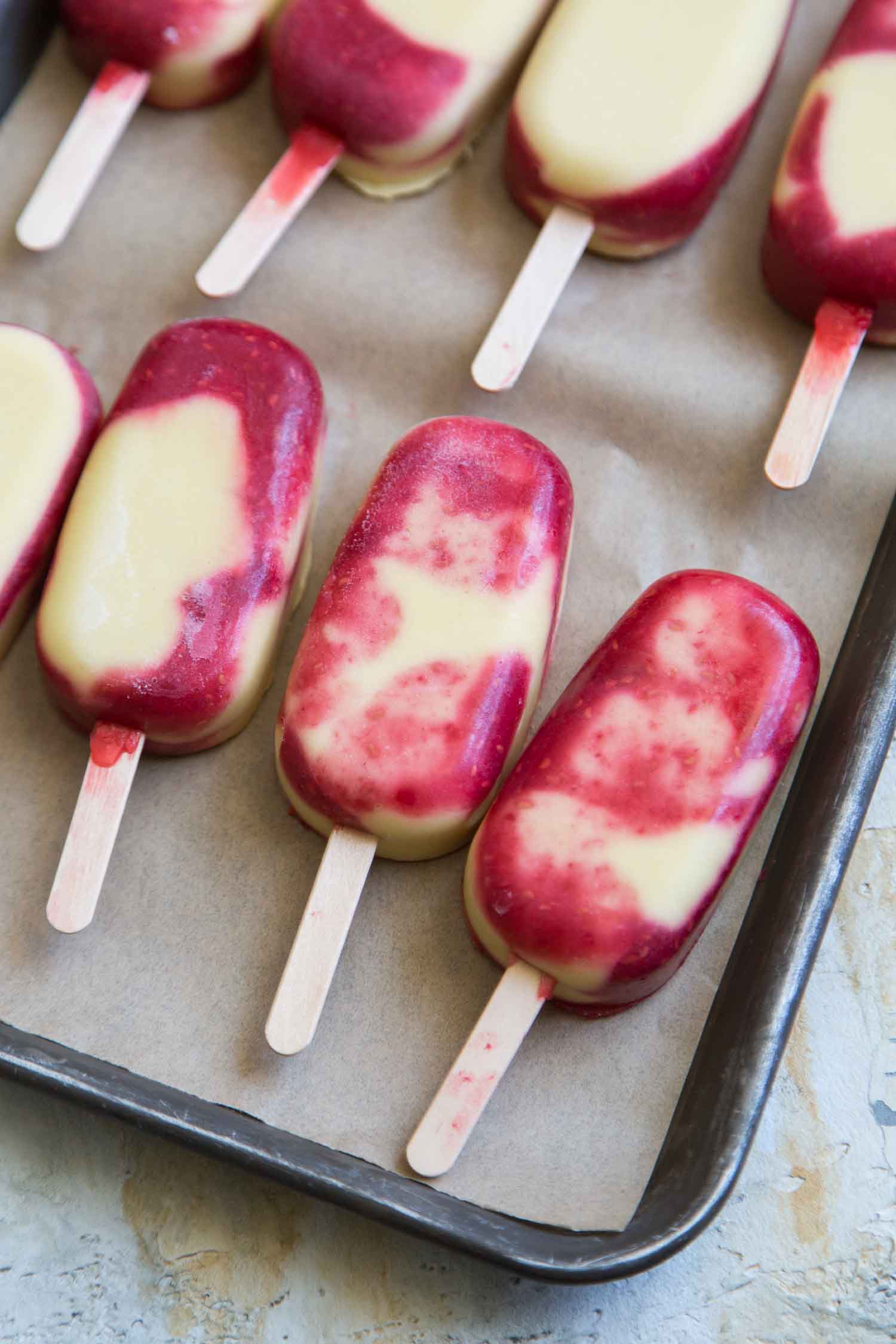 Raspberry Mango Coconut Pops