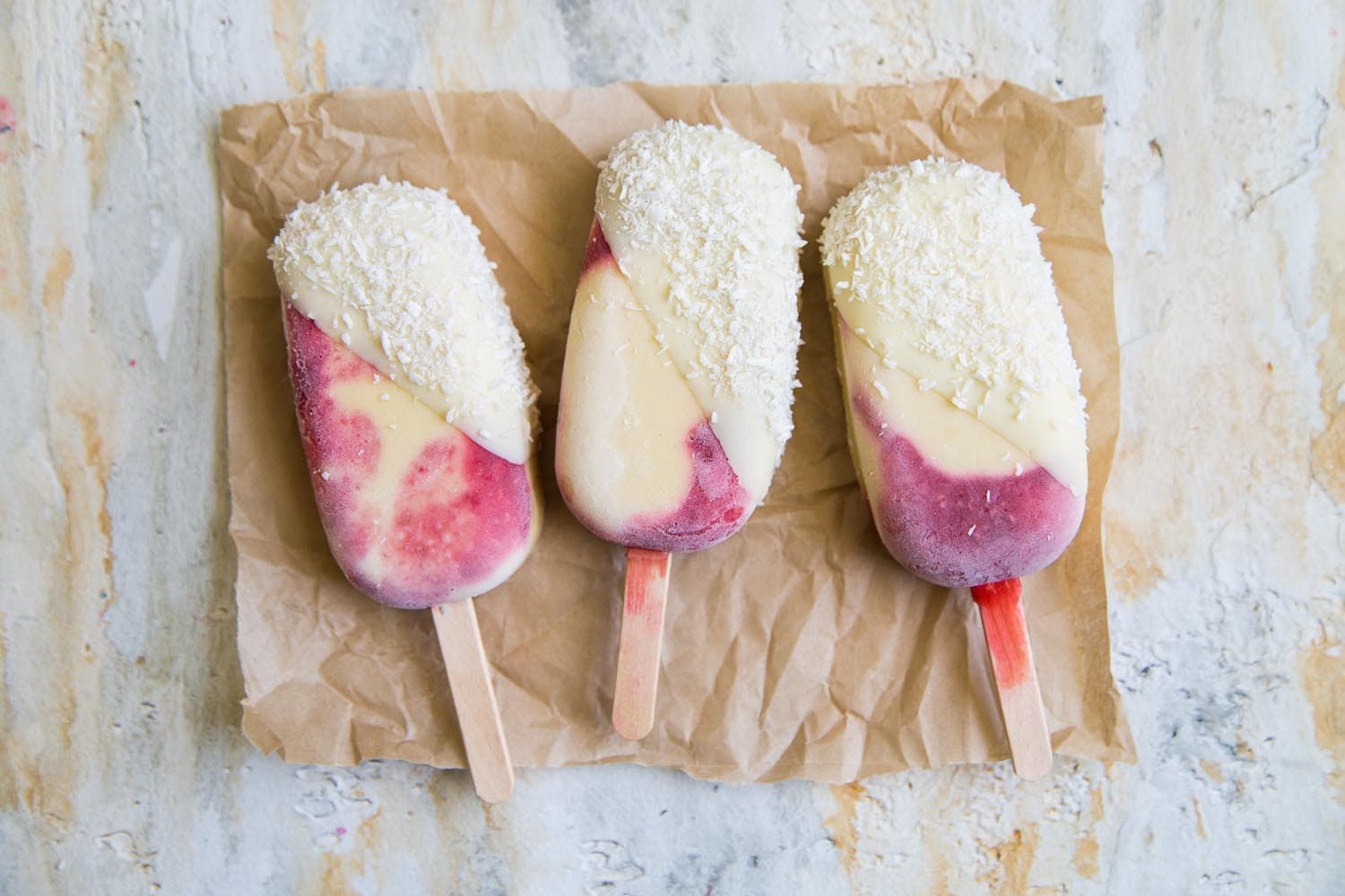 Raspberry Mango Coconut Pops