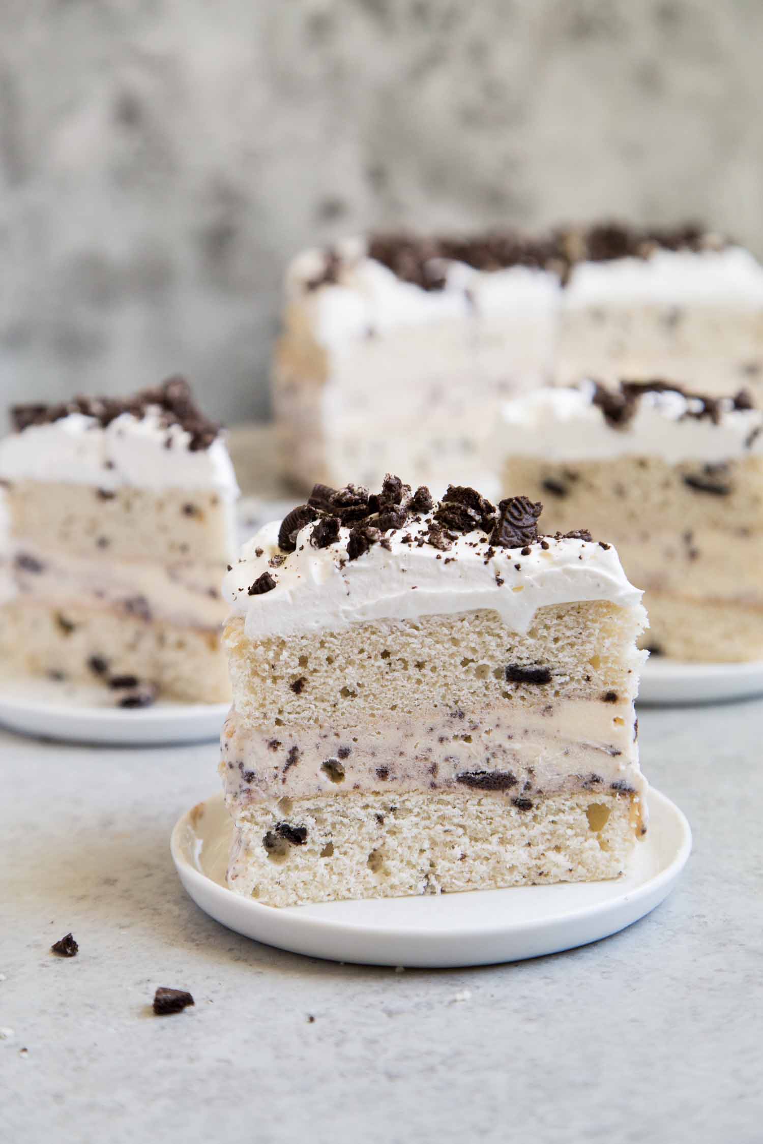 Tarta de galletas y helado