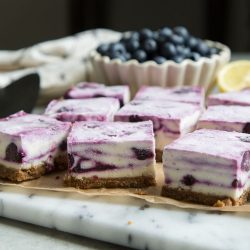 Frozen Lemon Blueberry Cheesecake Bars