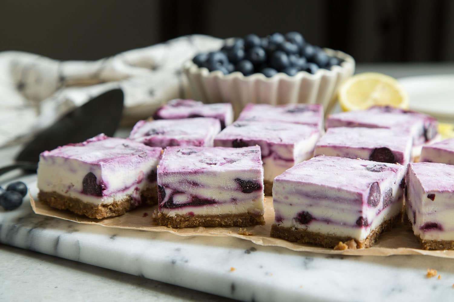 Frozen Lemon Blueberry Cheesecake Bars The Little Epicurean Frozen Lemon Blueberry Cheesecake Bars The Little Epicurean