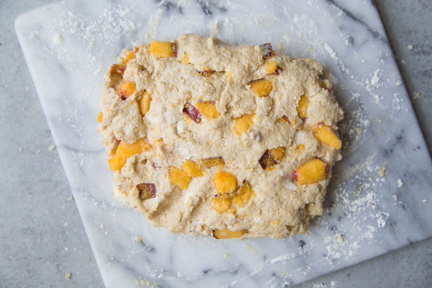 nectarine scone dough pat into a rectangle. 