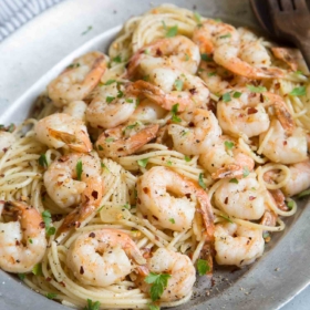 Spicy Garlic Shrimp Spaghetti