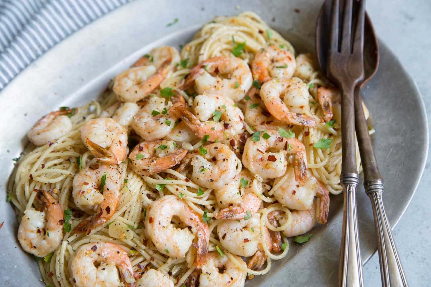 Spicy Garlic Shrimp Spaghetti