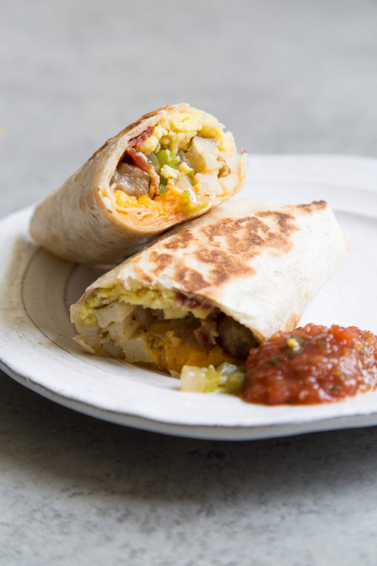 Sausage Bacon Breakfast Burritos (Make Ahead Frozen Breakfast Burritos)