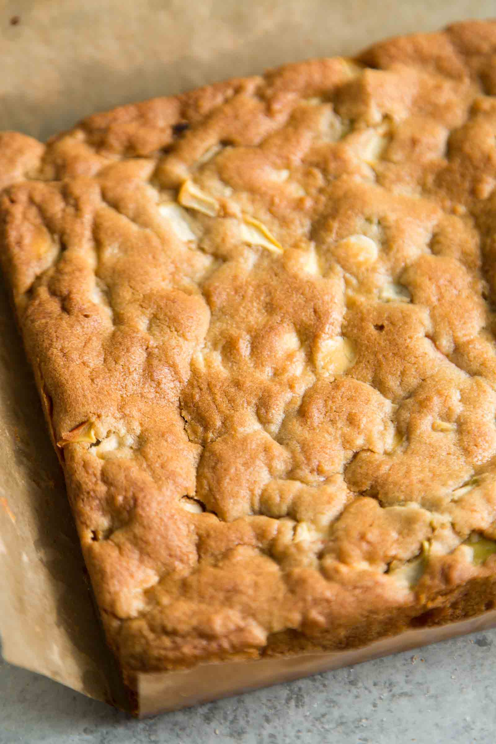 freshly baked apple blondies.