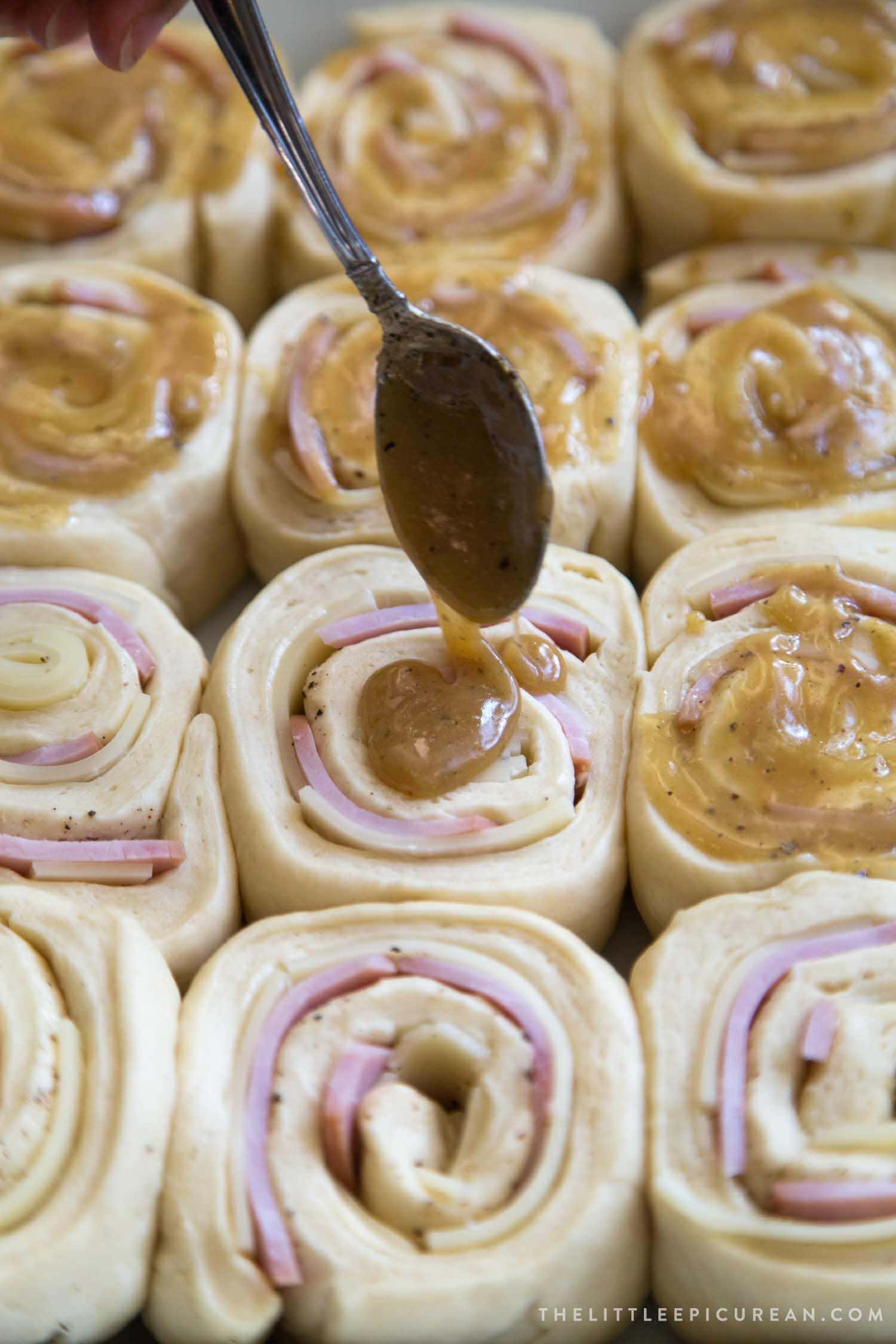 Baked Ham and Swiss Rolls