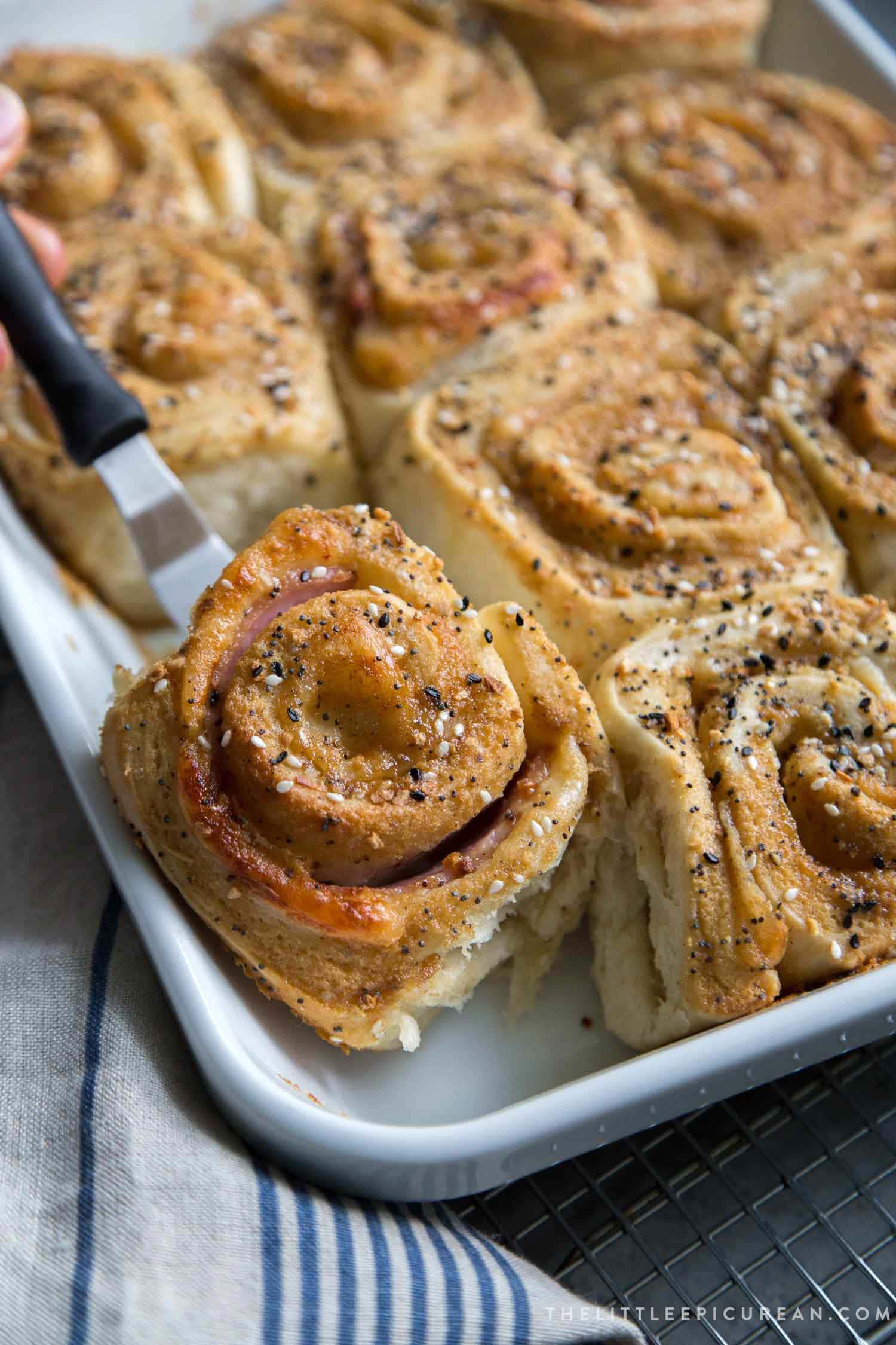 Baked Ham and Swiss Rolls