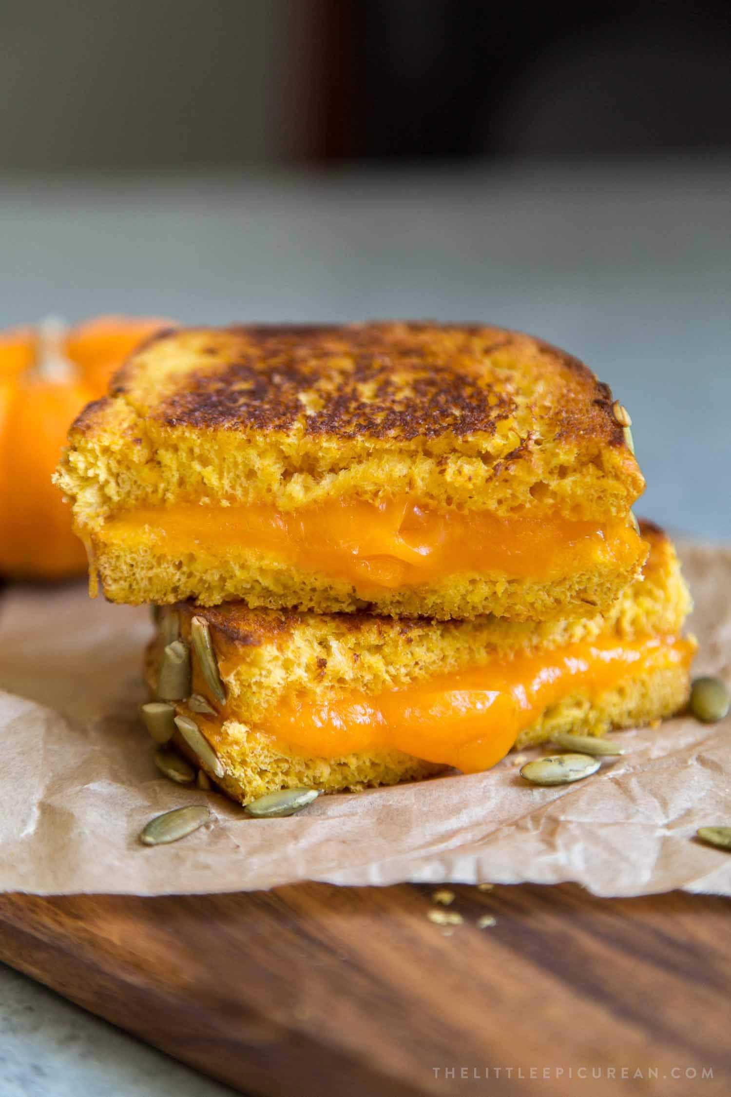 Pumpkin Sandwich Bread Grilled Cheese