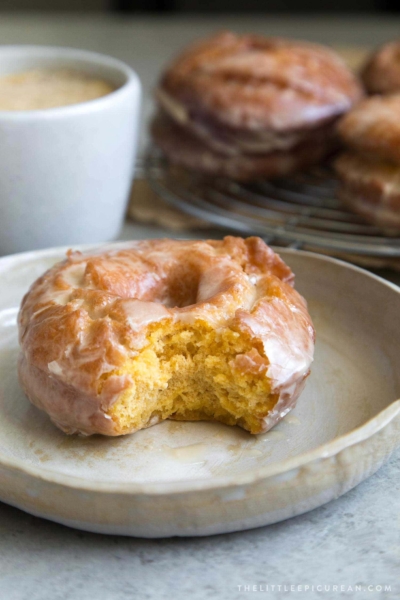 Sweet Potato Cake Doughnuts with Maple Glaze