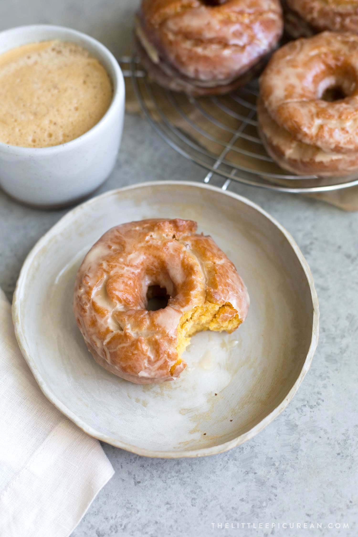 Sweet Potato Cake Doughnuts with Maple Glaze