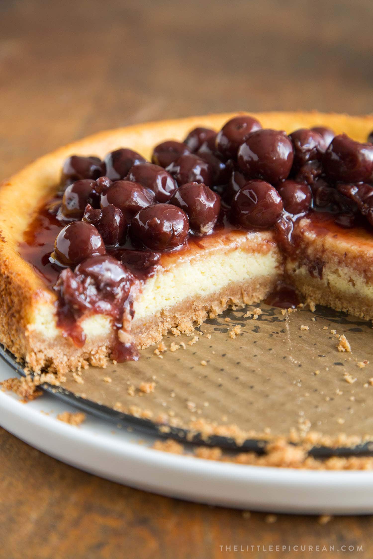 Ricotta Cheesecake with Brandied Cherries