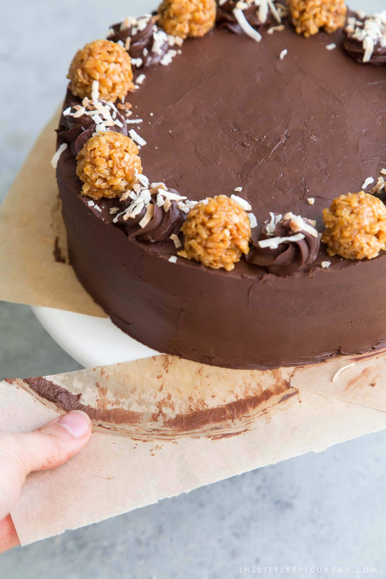 Chocolate Caramel Coconut Cake