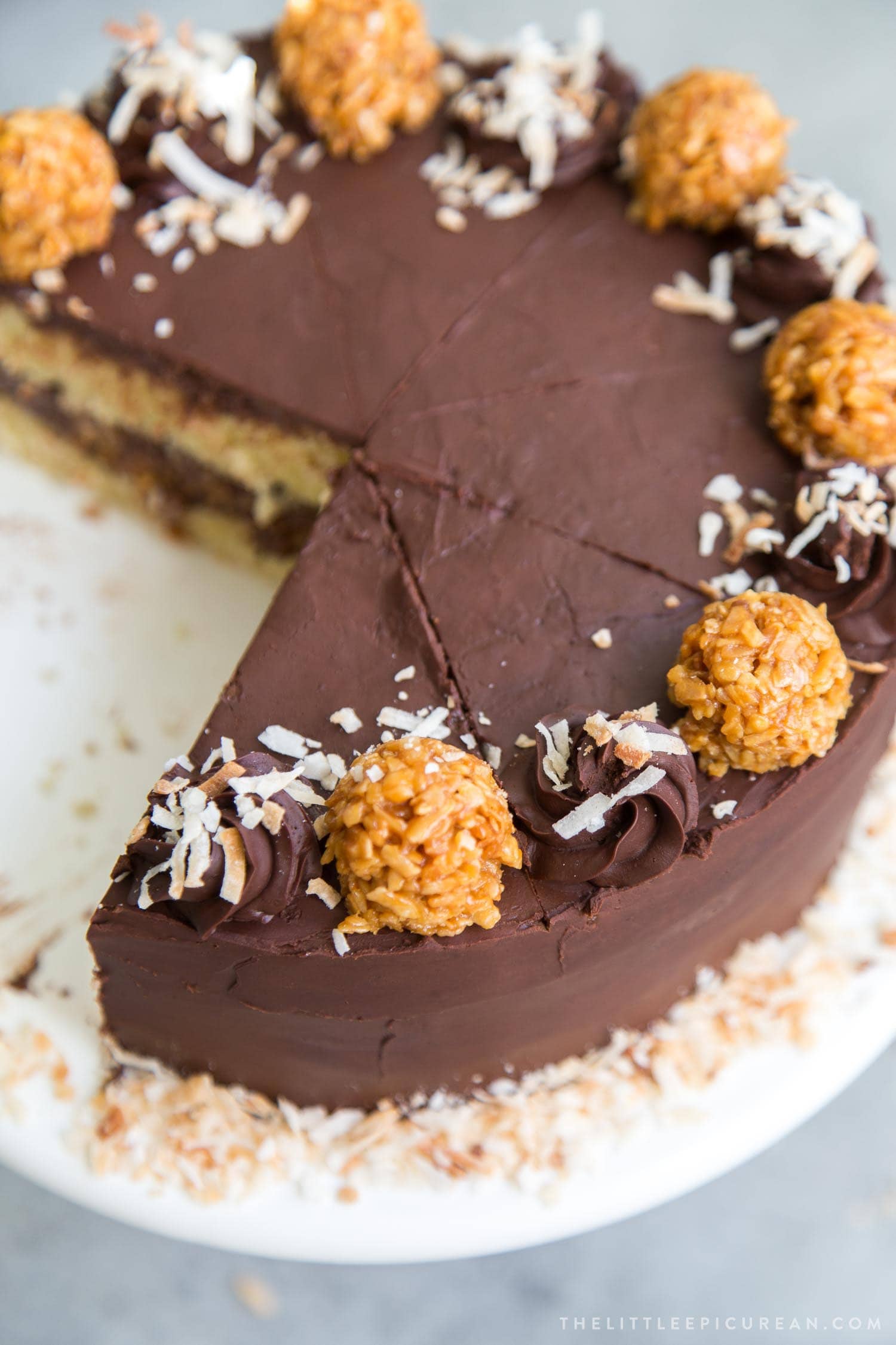 Chocolate Caramel Coconut Cake