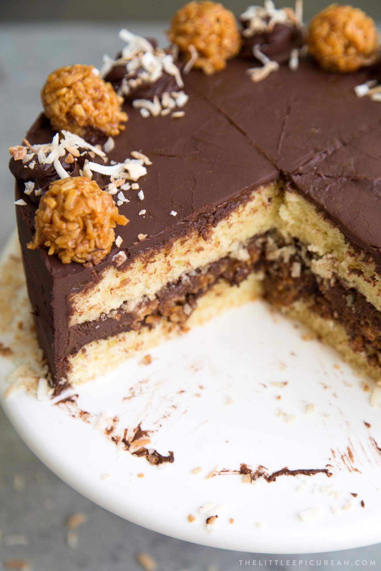 Chocolate Caramel Coconut Cake