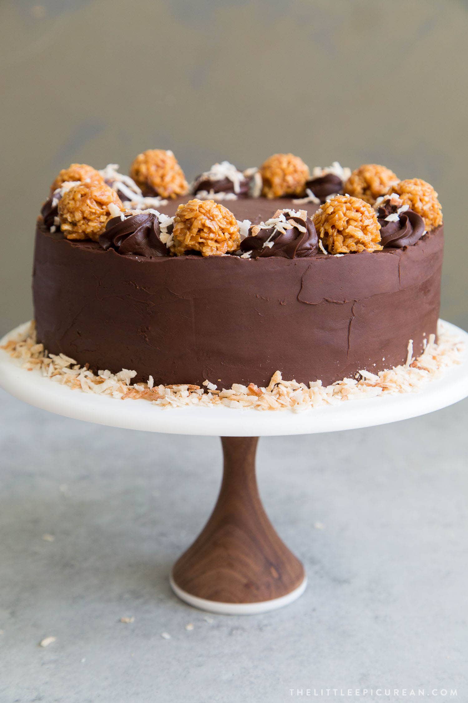 Chocolate Caramel Coconut Cake