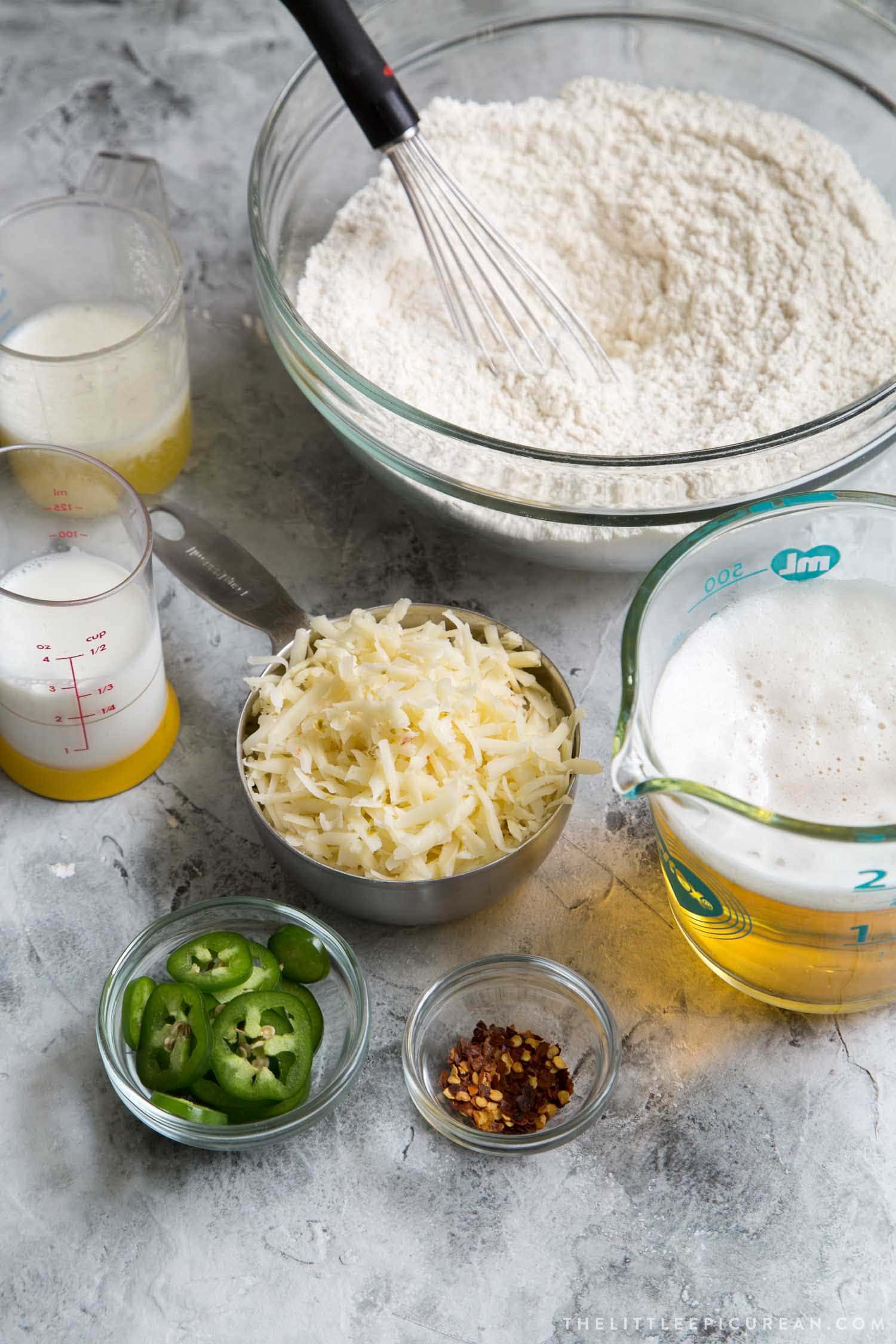 Spicy Beer Bread Ingredients