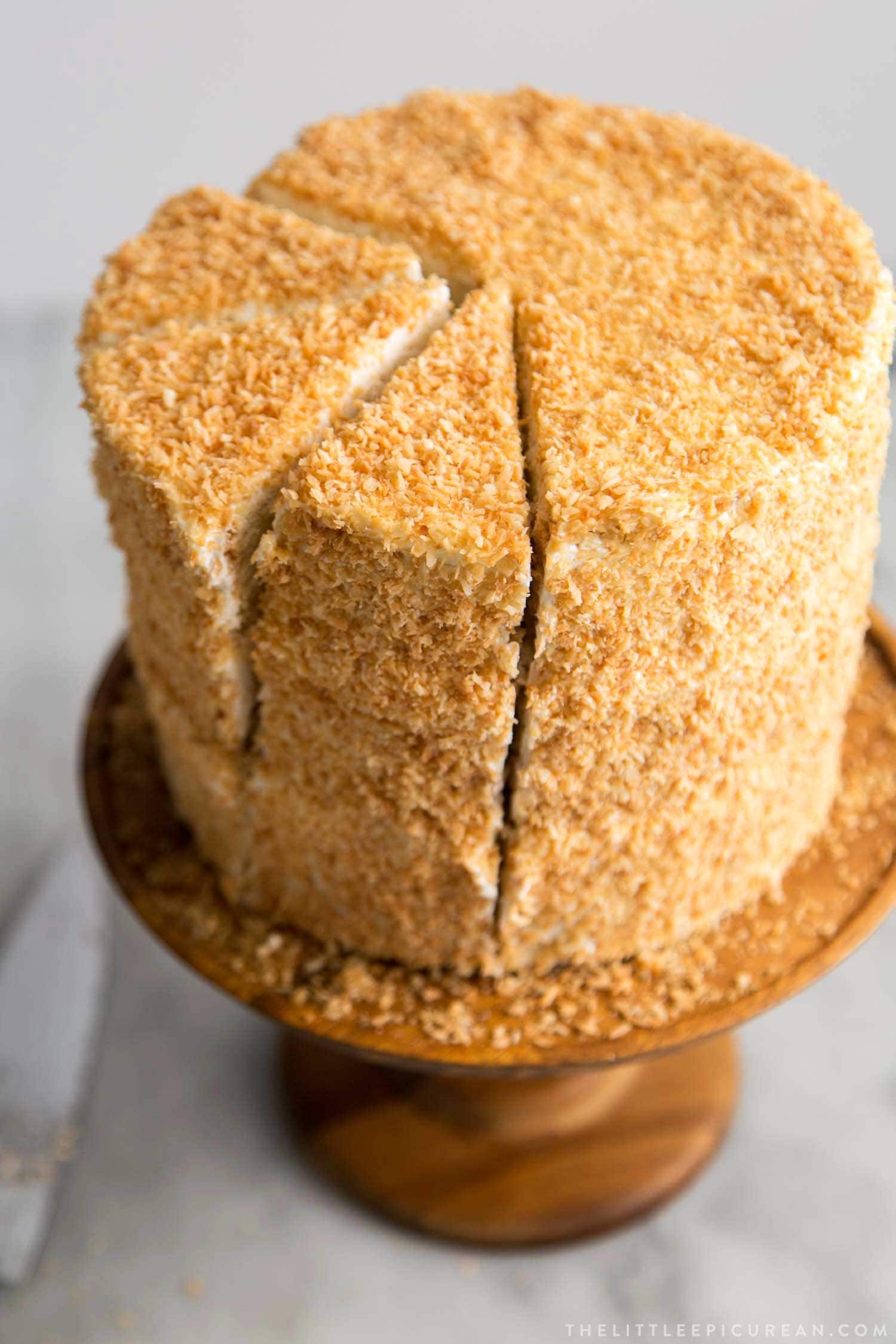 Coconut Cake with toasted coconut