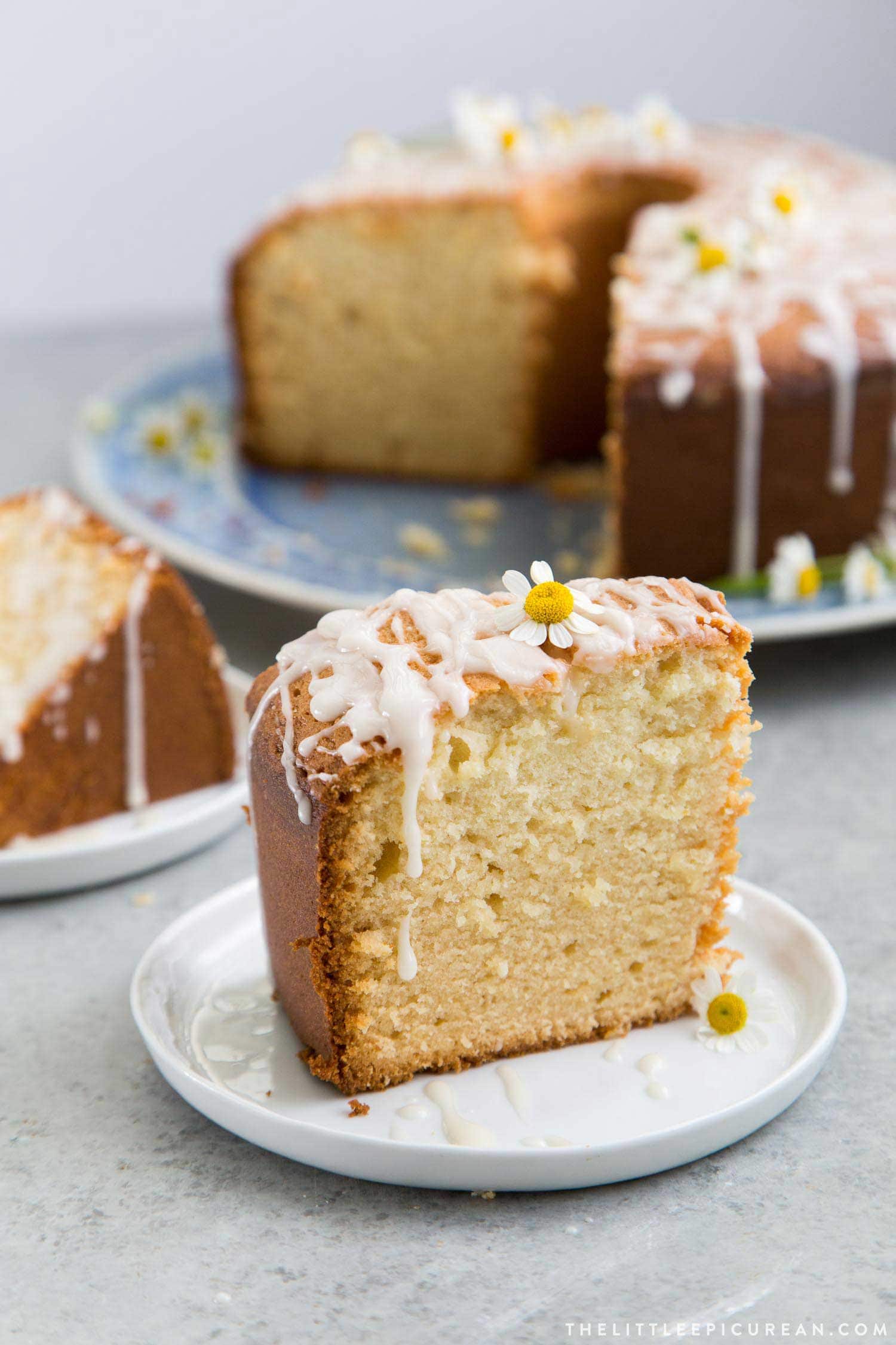 Chamomile Pound Cake Slice